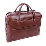 McKlein, R Series, Harpswell, Top Grain Cowhide Leather, 17" Leather Dual Compartment Laptop Briefcase, Brown (88564)