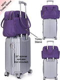 Lily & Drew Carry On Weekender Overnight Travel Shoulder Bag for 15.6 Inch Laptop Computers for Women (Purple)