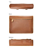 Leather Messenger Bag Zlyc 15.6 Inch Macbook Laptop Bag Vintage Briefcase Men Shoulder Bag