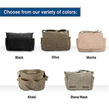 United States Marine Corps Army Heavyweight Canvas Messenger Shoulder Bag in Black & White