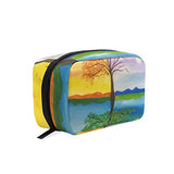 Toiletry Bag Four Seasons Reflection Womens Beauty Makeup Case Brush Cosmetic Organizer