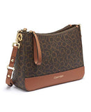 Calvin Klein Sonoma Signature Monogram Messenger Crossbody, brown/khaki/luggage saffiano
