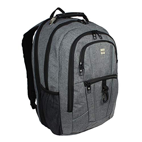 Dejuno Commuter Backpack Checkpoint-Friendly 15.6" Laptop Pocket - Heather Grey, One Size