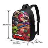 b-ra-wl s-ta-rs Student School Bag Laptop Backpack Casual Tourist Backpack For Men Women