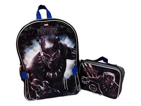 Marvel Black Panther Full Size Backpack With Detachable Matching Insulated Lunch Box