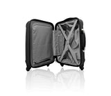 Cabin Max Silver ABS spinner 4 wheel hard case- Carry on 18" flight trolley bag (Black)
