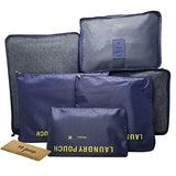 M-jump 6 Set Travel Luggage Organizer Packing Cubes, Laundry Bags & Digital Pouch, Luggage Compression Pouches(Navy Blue)