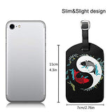 Luggage Tags Yinyang Kio Fish Travel Bag ID Card Label Tag PU Leather For Baggage Suitcase(2Pack)