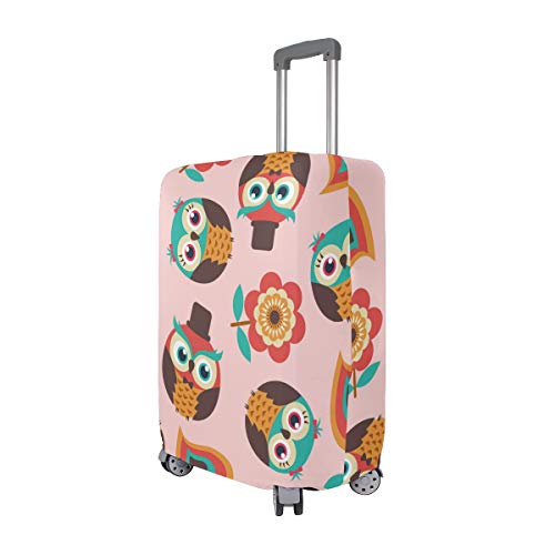 Owl Ornamental Pattern Print Luggage Cover Protector