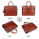 Banuce Vintage Full Grains Italian Leather Briefcase for Women Business Tote Attache Case Messenger