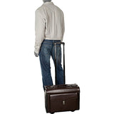 Mancini Deluxe Wheeled Leather Catalog Case - Black