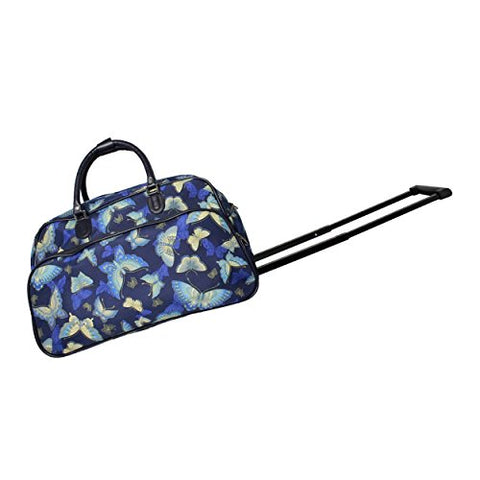 World Traveler Women'S Blue Moon 21-Inch Bag Rolling Duffel, Gold Butterfly, One Size