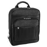 McKlein, I Series, Wicker Park, Full Grain Cashmere Napa Leather, 17" Leather Patented Detachable -Wheeled Three-Way Laptop Backpack Briefcase, Black (47195)