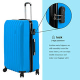 Murtisol 4 Pieces ABS Luggage Sets Hardside Spinner Lightweight Durable Spinner Suitcase 16" 20" 24" 28", 4PCS Blue