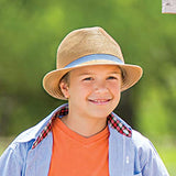 Wallaroo Hat Company Children's Trilogy Trilby – Natural – Travel Friendly, Designed in Australia.