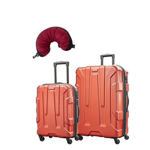 Samsonite Centric 3 Piece Bundle | 20", 28", Travel Pillow (Burnt Orange)