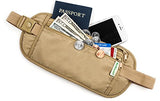 Soft, Comfortable, Premium Quality, Money Belt - Safe RFID Protection, Hidden Waist Stash. (Khaki)