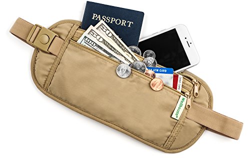 Soft, Comfortable, Premium Quality, Money Belt - Safe RFID Protection, Hidden Waist Stash. (Khaki)