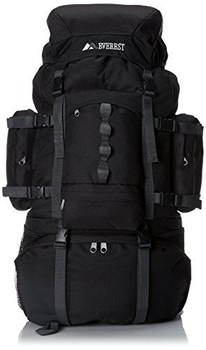 Everest Deluxe Hiking Pack, Black, One Size