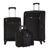 Travelers Club Luggage Monterey 3-Piece Softside Luggage Set, Black