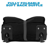 Wheeled Duffle Bag Luggage - 100L Large Rolling Duffel Bag 30 inch Folding Duffle Bag For Travel - Packable Duffle Bag With Rollers (Black)