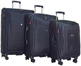 Delsey Luggage Cruise Lite Softside 3 Piece Set (21"/25"/29") Spinner Suitcase (Black)