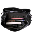 Zlyc Fashion Genuine Leather 13.4 Inch Laptop Backpack Handbag Tote Messenger Bag, Black