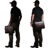 Banuce Vintage Faux Leather Briefcase for Men PU Business Tote Messenger Satchel 14" Laptop Bag