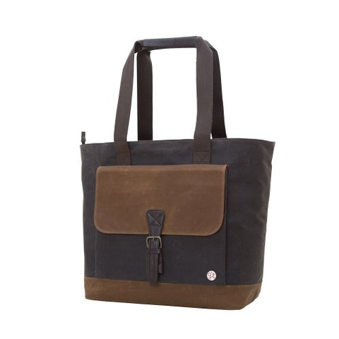Token Bags Waxed Montague Tote Bag, Dark Brown, One Size