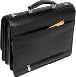 McKlein, I Series, River North, Full Grain Cashmere Napa Leather, 15" Leather Triple Compartment Laptop Briefcase, Black (43555)