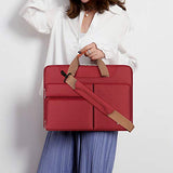 Lacdo 360° Protective Laptop Shoulder Bag Sleeve Case for 16 inch New MacBook Pro A2141 2019-2020, 15 Inch Old MacBook Pro 2016-2019, 15" Microsoft Surface Book 3 2, Dell XPS 15, Water Repellent, Red