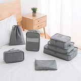 Packing Organizers - Clothing Cubes Shoe Bags Laundry Pouches For Travel Suitcase Luggage, Superior Canvas Storage Organizer 7 Set Color Navy