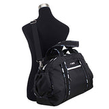 Fuel Sport Carryall Duffel For Gym, Travel or Weekend Gateway, Black with White Zippers