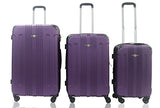 Rivolite New 3 Piece Expandable, Airplane Double Wheels, Size 20''26''29''(Purple)