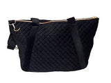 Adrienne Vittadini Lush Plush Black Velvet Quilted Xxl Duffle Travel Bag