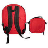 Dc Comics Batman V Superman Backpack W/ Detachable Lunch Bag Set - Red/Black