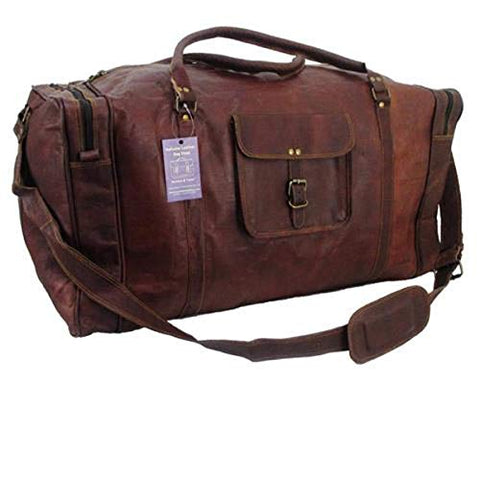 Large Leather Duffel Travel Luggage Overnight Sports Duffel Bag For Men