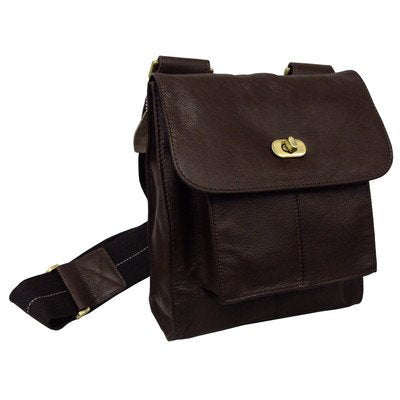 Amerileather Gorgeous Leather Antony Messenger Bag,Dark Brown,US