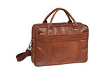 Mancini Leather Goods Double Compartment Briefcase for 15.6" Laptop and Tablet
