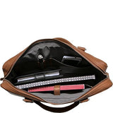 Bugatti Manhattan Leather Slim 15.6" Laptop Briefcase with Tablet Pocket Cognac