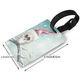 Luggage Tags Snow Owl On Branch Fantastic Suitcase Name Tag Holder Labels