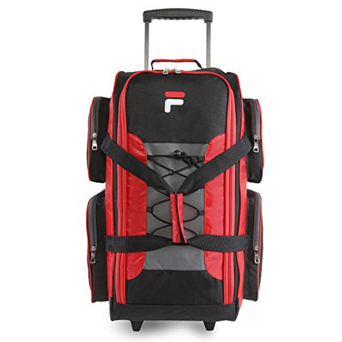 Fila 26" Lightweight Rolling Duffel Bag, Red One Size