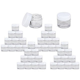 Beauticom High-Graded Quality 7 Grams/7 ML (Quantity: 60 Packs) Thick Wall Crystal Clear Plastic LEAK-PROOF Jars Container with White Lids for Cosmetic, Lip Balm, Lip Gloss, Creams, Lotions, Liquids