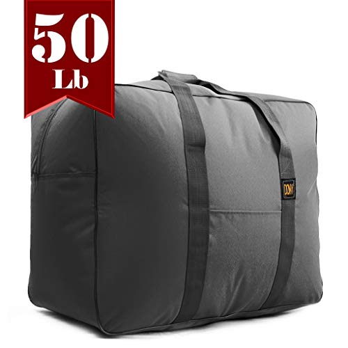 Travel Duffle Bag Bolsa Maleta de Lona 50 Lb Capacity Luggage Tote (Black)