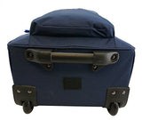 K-Cliffs Heavy Duty Rolling Backpack School Backpacks with Wheels Deluxe Trolley Book Bag Wheeled Daypack Workbag Multiple Pockets Bookbag with Safety Reflective Stripe Navy Blue