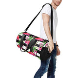 INTERESTPRINT Tropical Flamingo and Palm Tre Travel Duffel Bag, Waterproof Bag