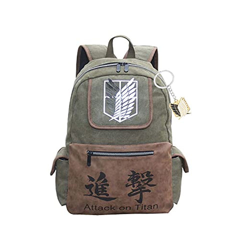 Attack On Titan Backpack Anime Laptop Backpack Large Capacity Book Bag Students Anime Fans With Keychain Pendant