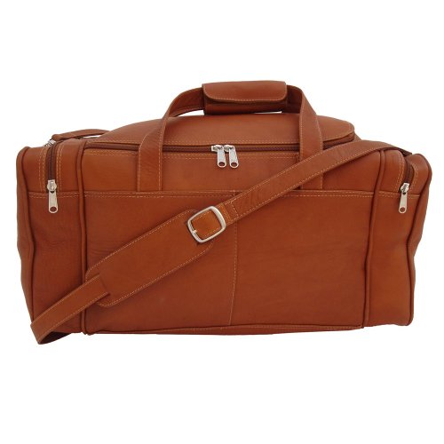 Piel Leather Small Duffel Bag, Saddle, One Size