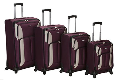 Rockland Luggage Impact Spinner 4 Piece Luggage Set, Burgundy, One Size