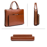 Bostanten Leather Briefcase Shoulder Laptop Business Vintage Slim Bags For Men & Women